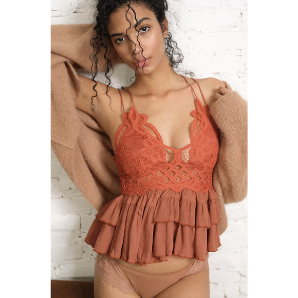 Free People One Orange Winding Road Adella Cami Top NWT Size Small - Picture 2 of 8